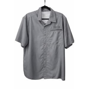 Eddie Bauer Mens Gray Woven Tech Shirt XL UPF 50 Fishing Utility